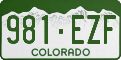 CO license plate 981EZF