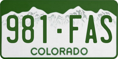 CO license plate 981FAS