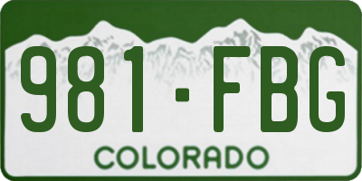 CO license plate 981FBG