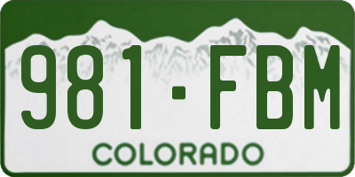 CO license plate 981FBM