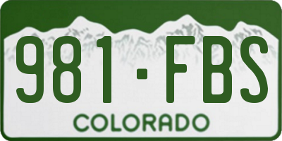 CO license plate 981FBS