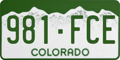 CO license plate 981FCE