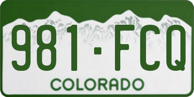 CO license plate 981FCQ