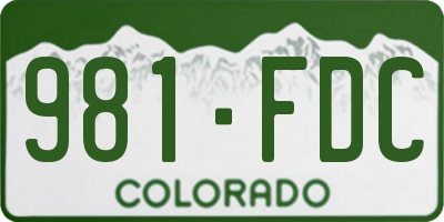 CO license plate 981FDC