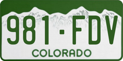 CO license plate 981FDV