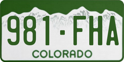 CO license plate 981FHA