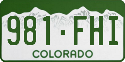 CO license plate 981FHI