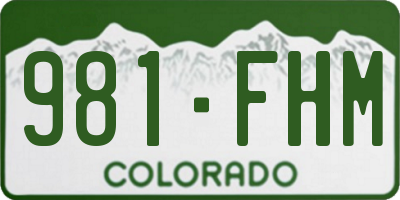 CO license plate 981FHM