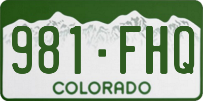 CO license plate 981FHQ