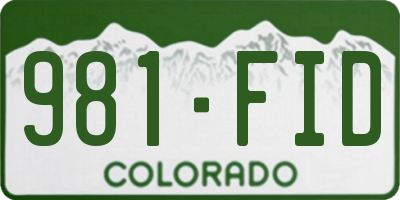CO license plate 981FID