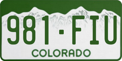 CO license plate 981FIU