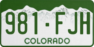 CO license plate 981FJH
