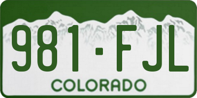 CO license plate 981FJL