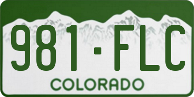 CO license plate 981FLC