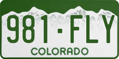 CO license plate 981FLY
