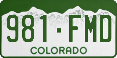 CO license plate 981FMD
