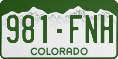 CO license plate 981FNH