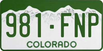 CO license plate 981FNP