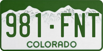 CO license plate 981FNT