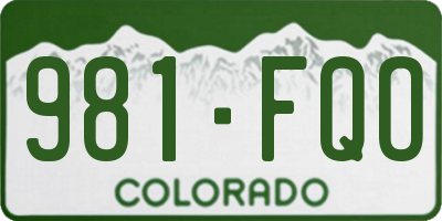 CO license plate 981FQO