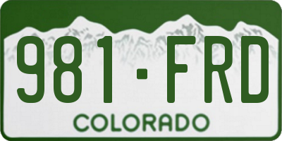 CO license plate 981FRD