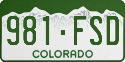 CO license plate 981FSD