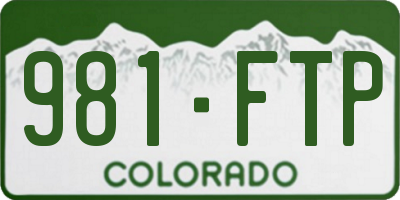 CO license plate 981FTP