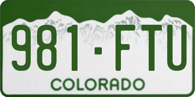 CO license plate 981FTU