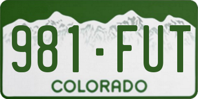 CO license plate 981FUT