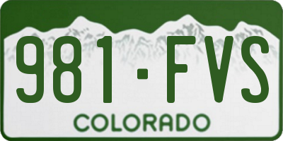 CO license plate 981FVS