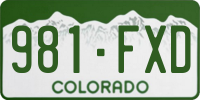 CO license plate 981FXD
