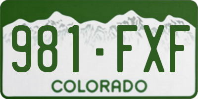 CO license plate 981FXF