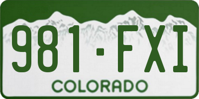 CO license plate 981FXI