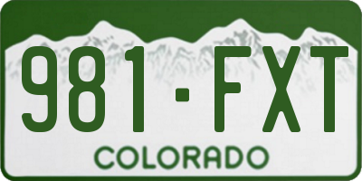 CO license plate 981FXT
