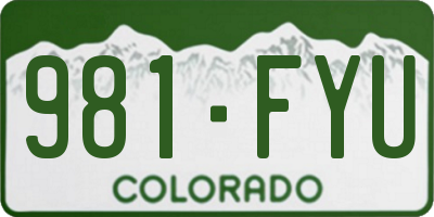 CO license plate 981FYU