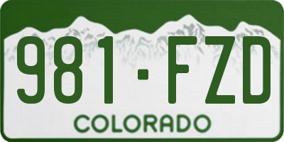 CO license plate 981FZD