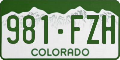 CO license plate 981FZH