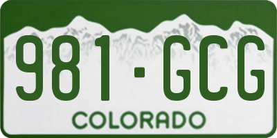 CO license plate 981GCG