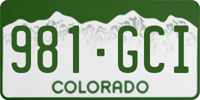 CO license plate 981GCI