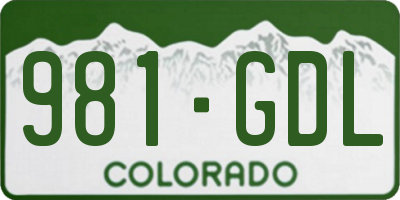 CO license plate 981GDL