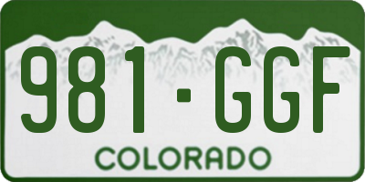 CO license plate 981GGF