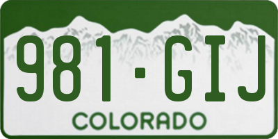 CO license plate 981GIJ