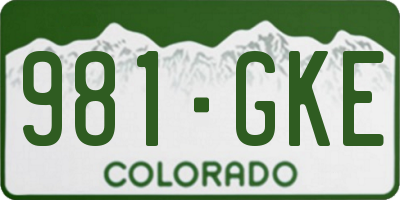 CO license plate 981GKE