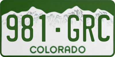 CO license plate 981GRC