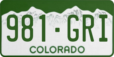 CO license plate 981GRI