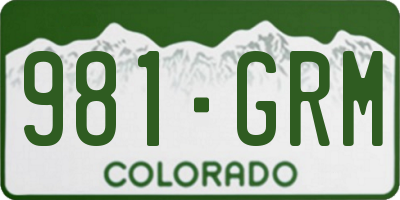 CO license plate 981GRM