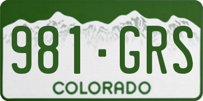 CO license plate 981GRS