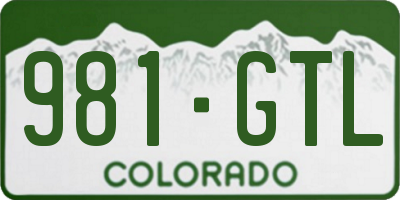CO license plate 981GTL