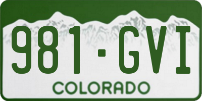CO license plate 981GVI
