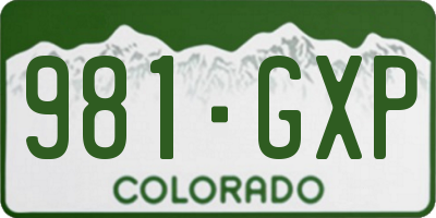 CO license plate 981GXP